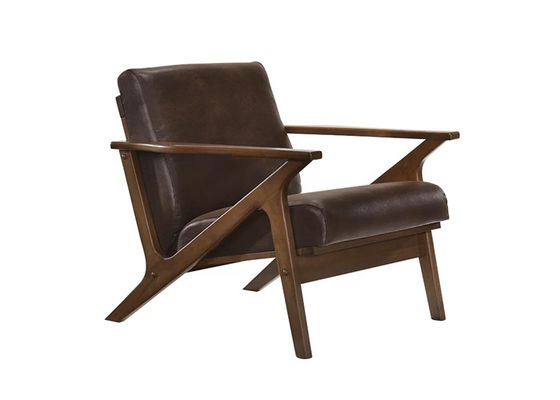 Antyczne meble Fotel z litej gumy z drewna w połowie wieku w nowoczesnym stylu, pojedyncza sofa