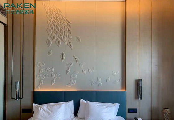 Luksusowe wnętrze hotelu Sypialnia Naprawiono meble Drewniane panele ścienne
